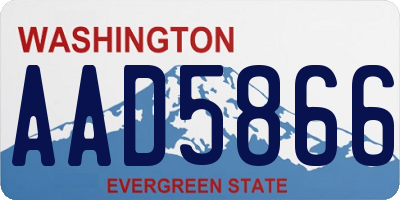 WA license plate AAD5866