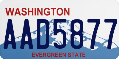 WA license plate AAD5877
