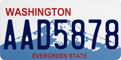 WA license plate AAD5878