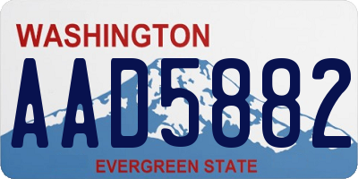 WA license plate AAD5882