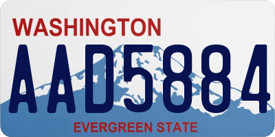 WA license plate AAD5884