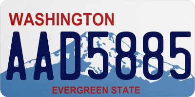 WA license plate AAD5885