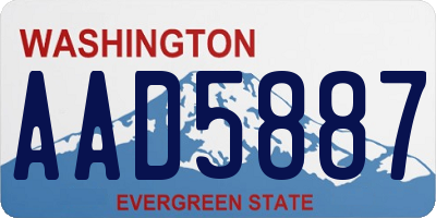 WA license plate AAD5887