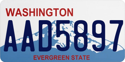 WA license plate AAD5897