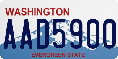 WA license plate AAD5900