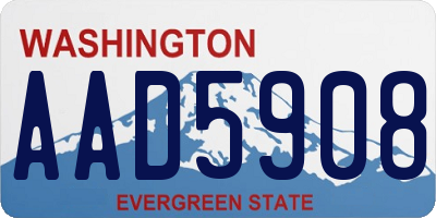 WA license plate AAD5908