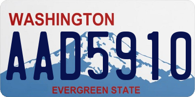 WA license plate AAD5910