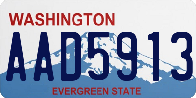 WA license plate AAD5913