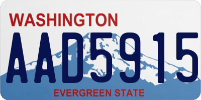 WA license plate AAD5915