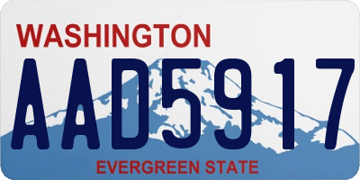 WA license plate AAD5917