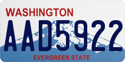 WA license plate AAD5922