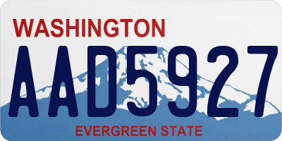 WA license plate AAD5927