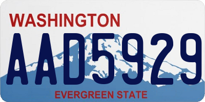 WA license plate AAD5929