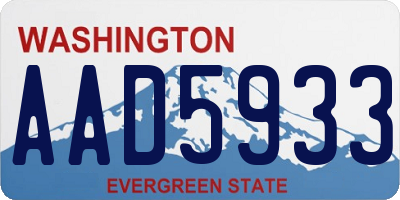 WA license plate AAD5933