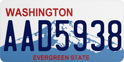 WA license plate AAD5938