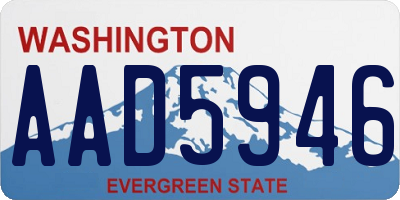 WA license plate AAD5946