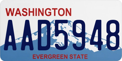 WA license plate AAD5948