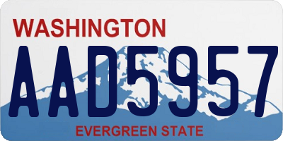 WA license plate AAD5957