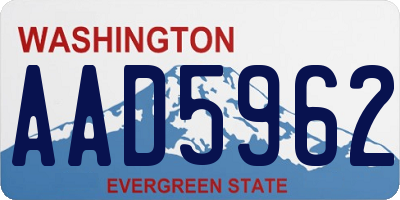 WA license plate AAD5962