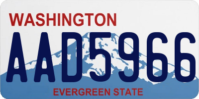 WA license plate AAD5966