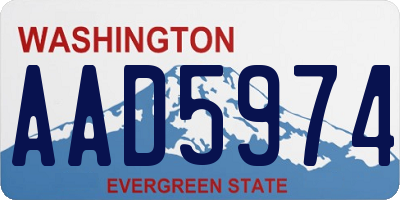 WA license plate AAD5974