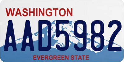 WA license plate AAD5982