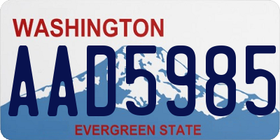WA license plate AAD5985