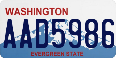 WA license plate AAD5986