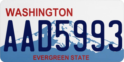 WA license plate AAD5993