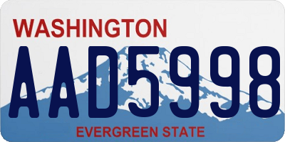 WA license plate AAD5998
