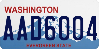 WA license plate AAD6004