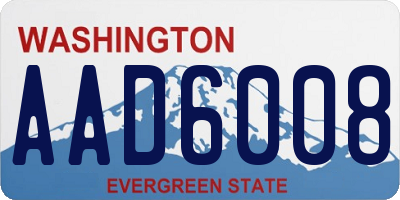 WA license plate AAD6008