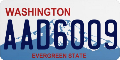 WA license plate AAD6009