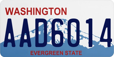 WA license plate AAD6014