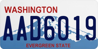 WA license plate AAD6019