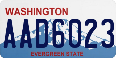 WA license plate AAD6023