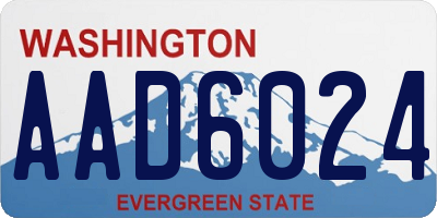 WA license plate AAD6024