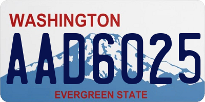 WA license plate AAD6025