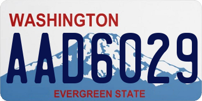 WA license plate AAD6029