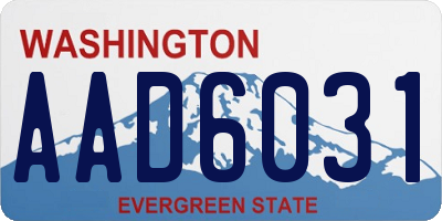 WA license plate AAD6031