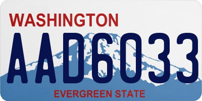 WA license plate AAD6033