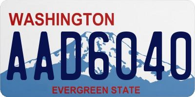 WA license plate AAD6040