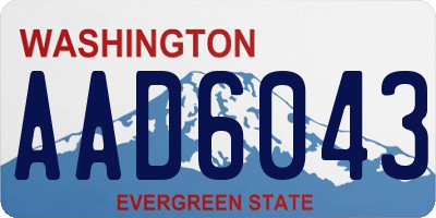 WA license plate AAD6043