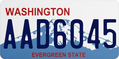 WA license plate AAD6045