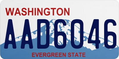 WA license plate AAD6046
