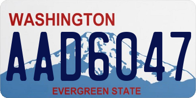 WA license plate AAD6047