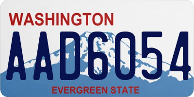 WA license plate AAD6054