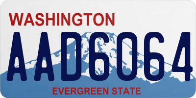 WA license plate AAD6064