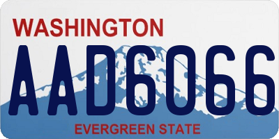 WA license plate AAD6066