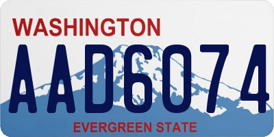 WA license plate AAD6074